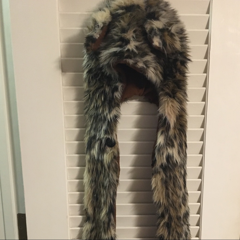 Faux Fur Cheetah Hood